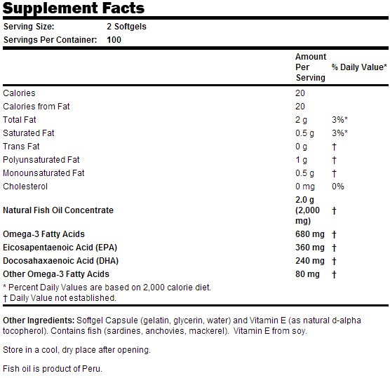 NOW Omega-3 100 softgel